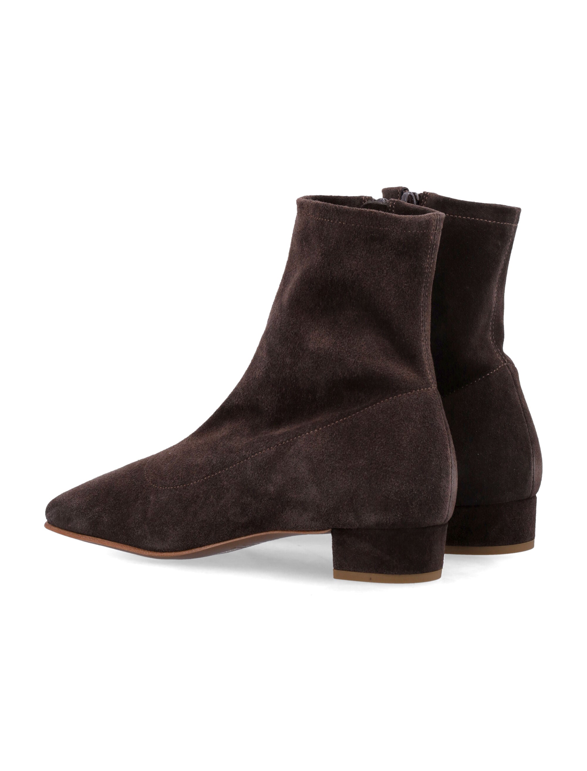 Ristretto Brown Suede Ankle Boots with Glove-like Fit