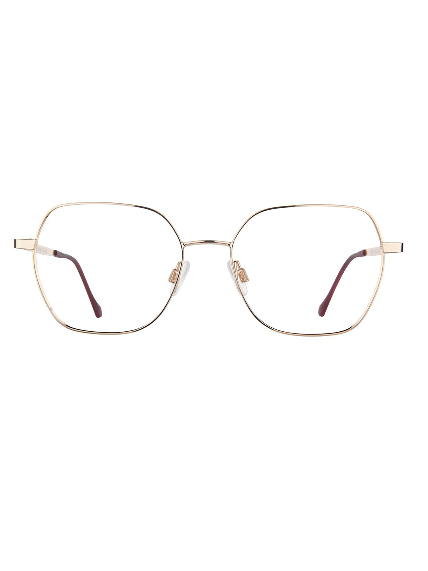 Gold Metallic Optical Frames With Slim Temples And Rounded Lenses