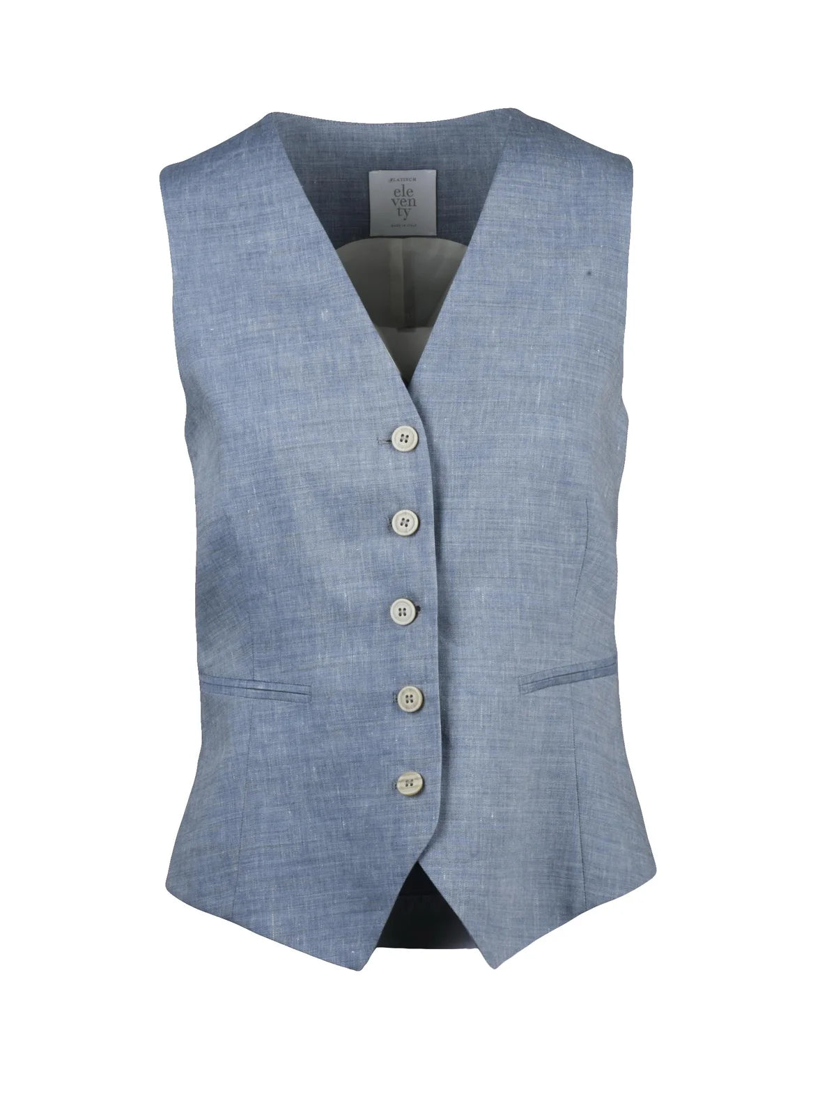 Light Blue Linen Wool Vest