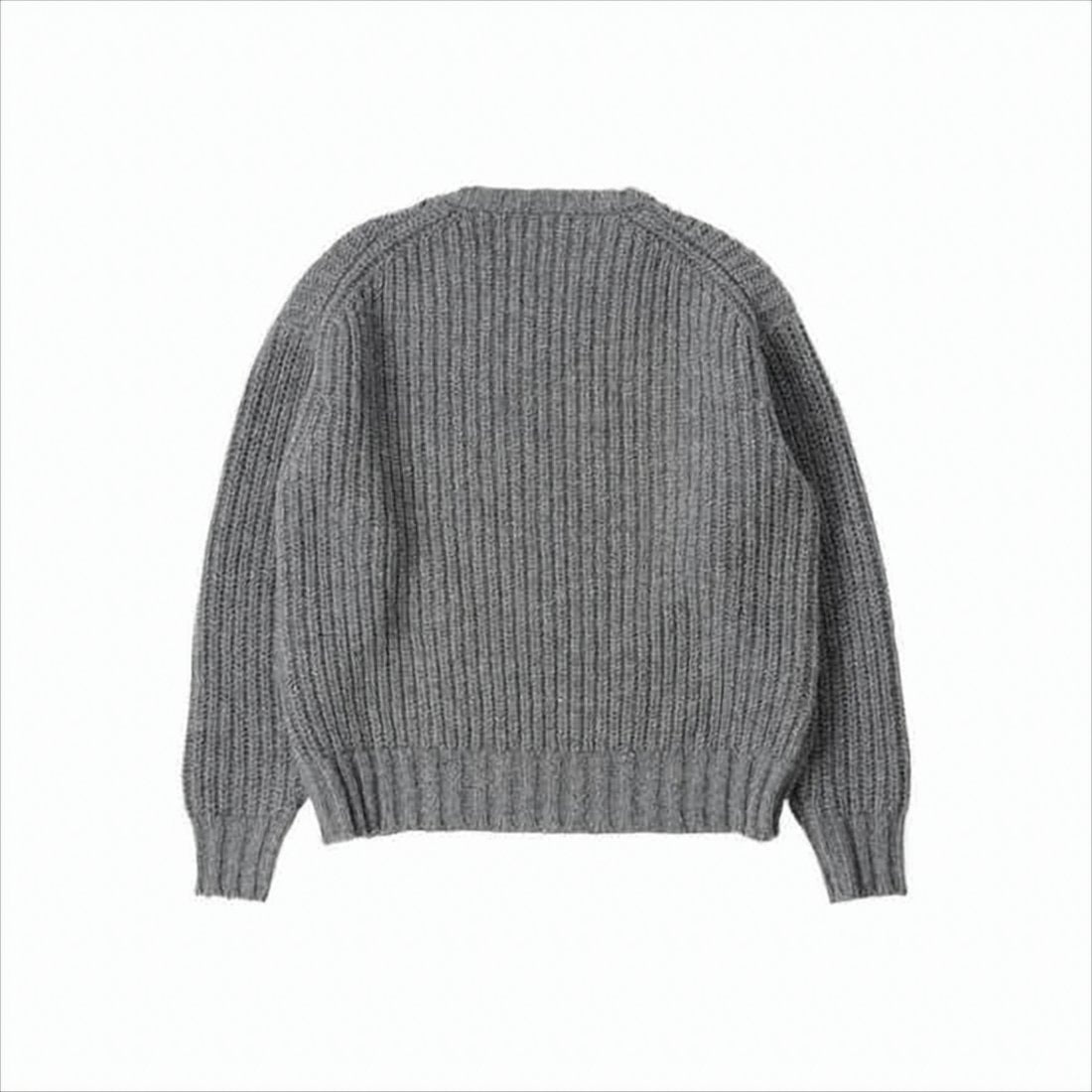 Ribbed Knit Sweater with Classic Crew Neckline