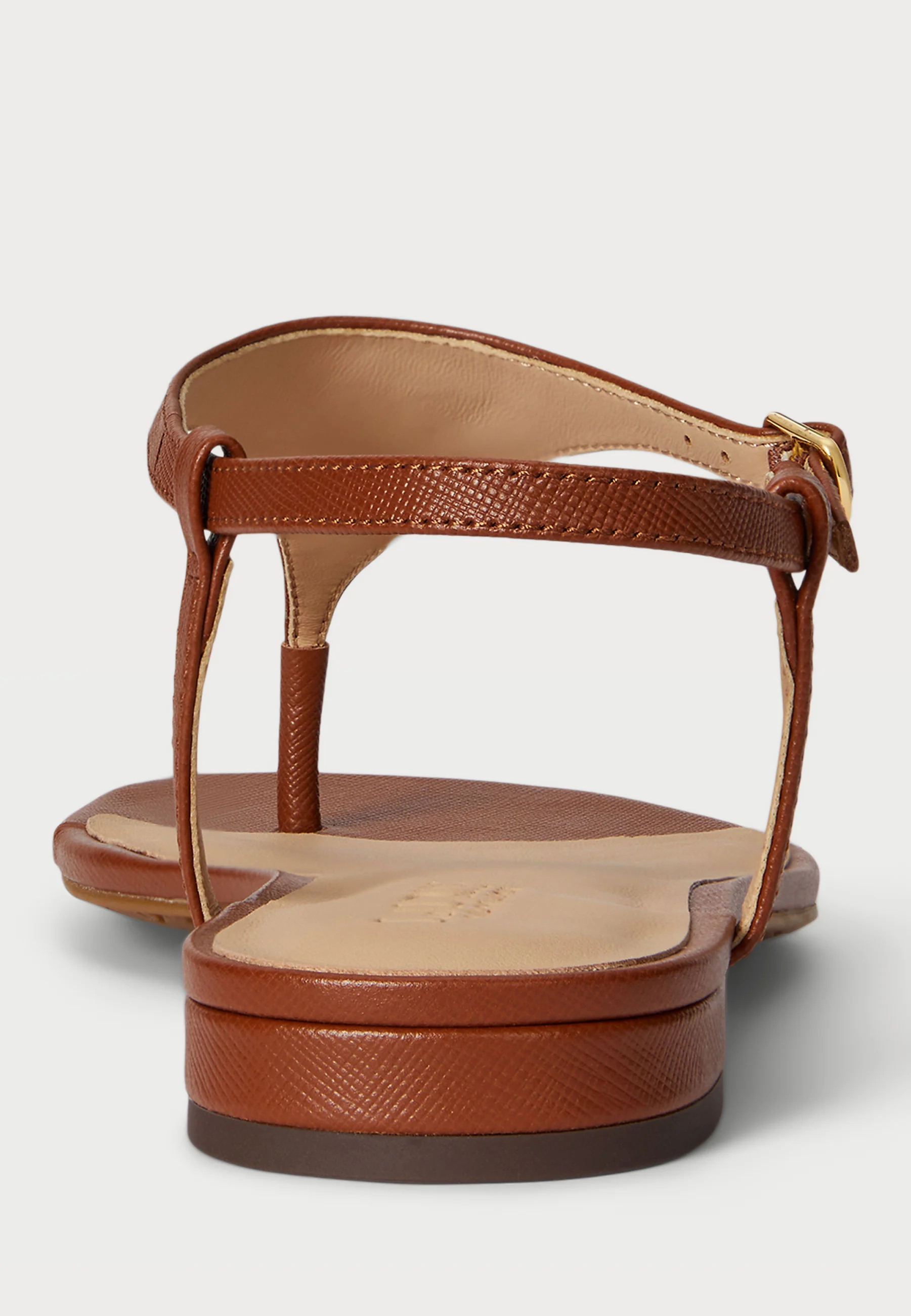 Brown Flat Leather Sandals