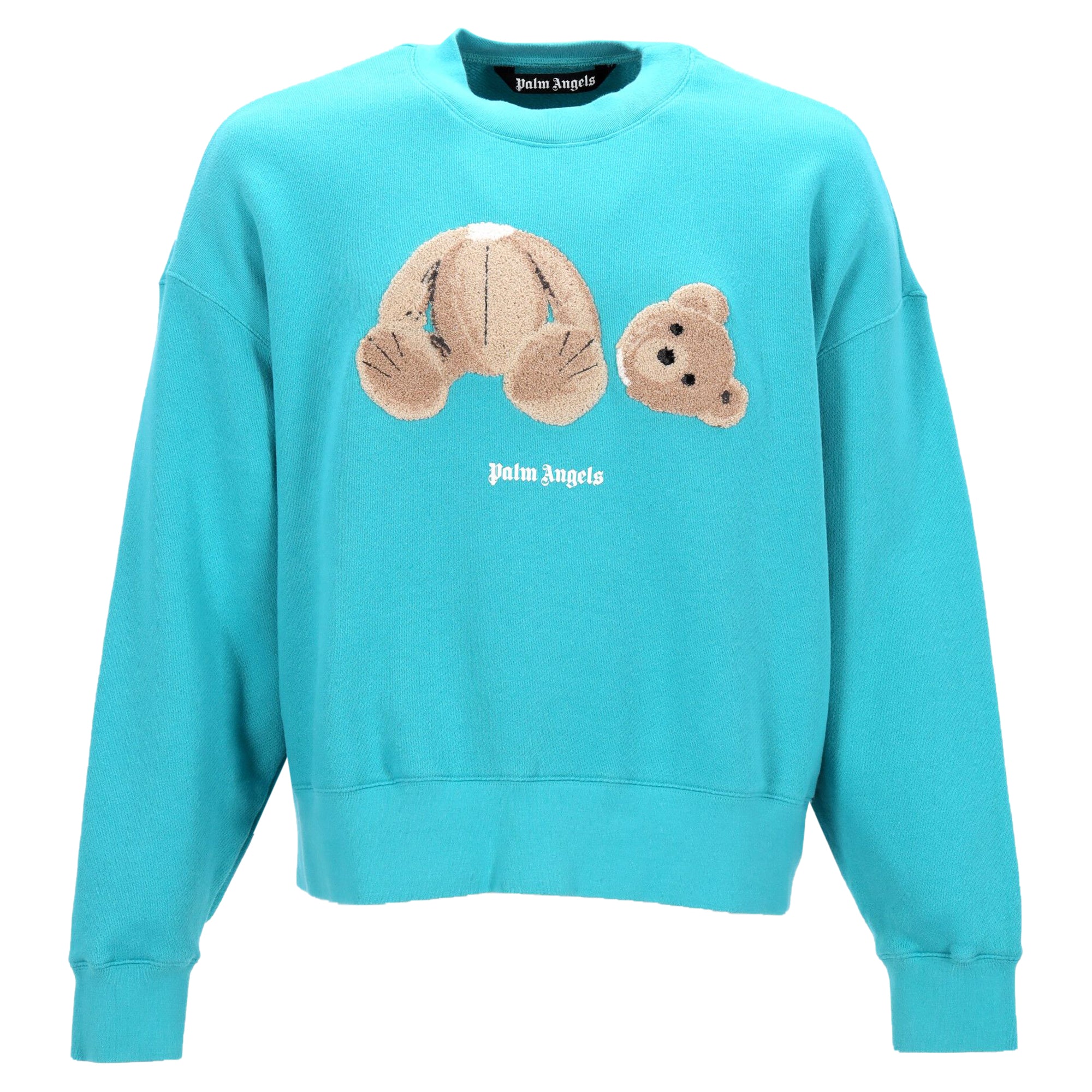 Bear Embroidered Sweatshirt With Print And Ribbed Details