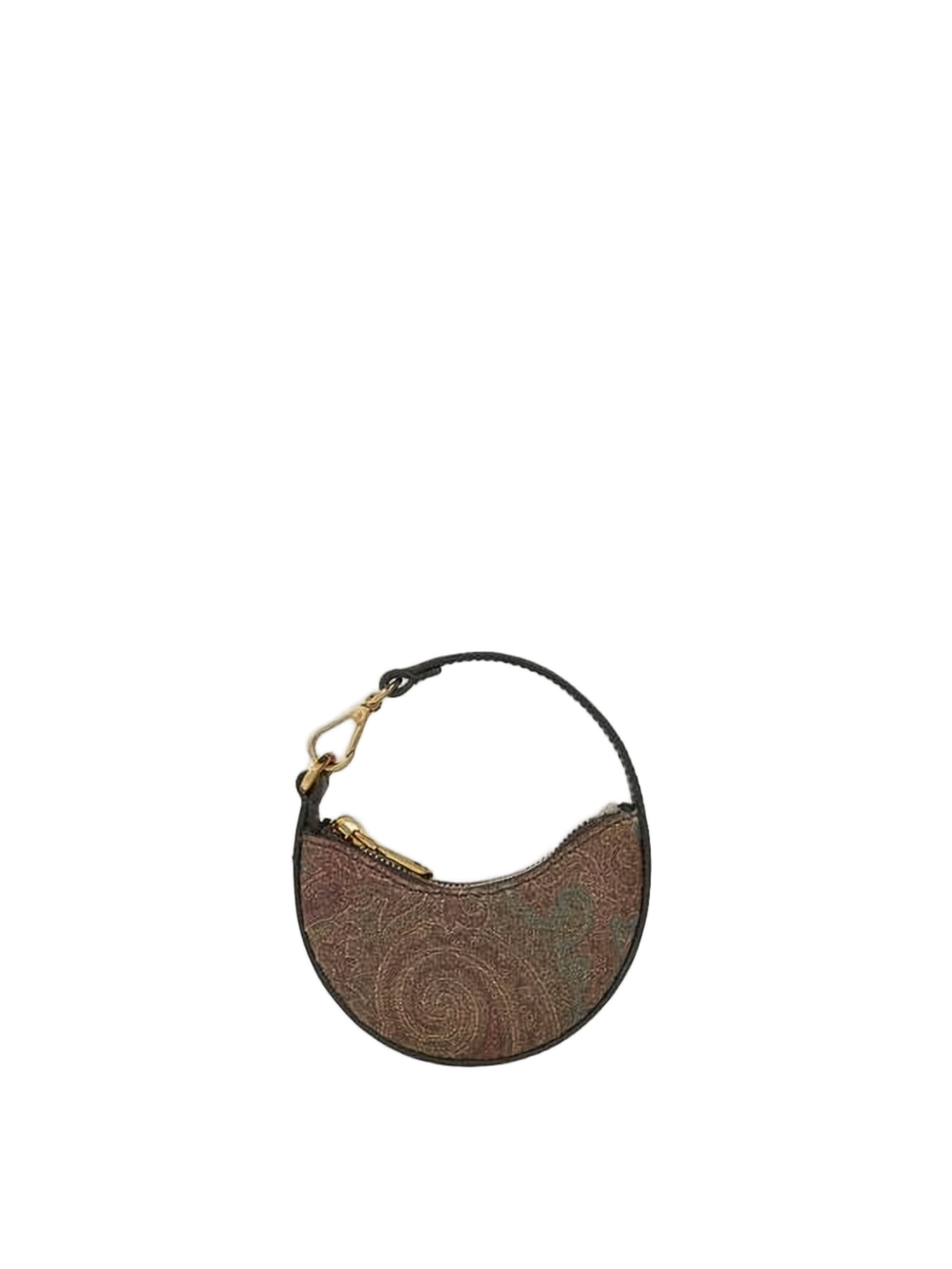 Crescent-Shaped Tote Bag with Paisley Pattern