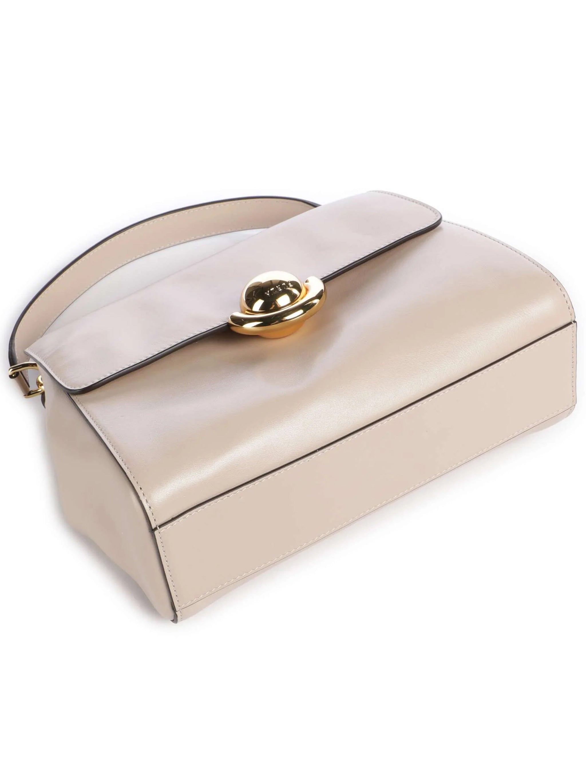 Domus S Structured Neutral Leather Handbag