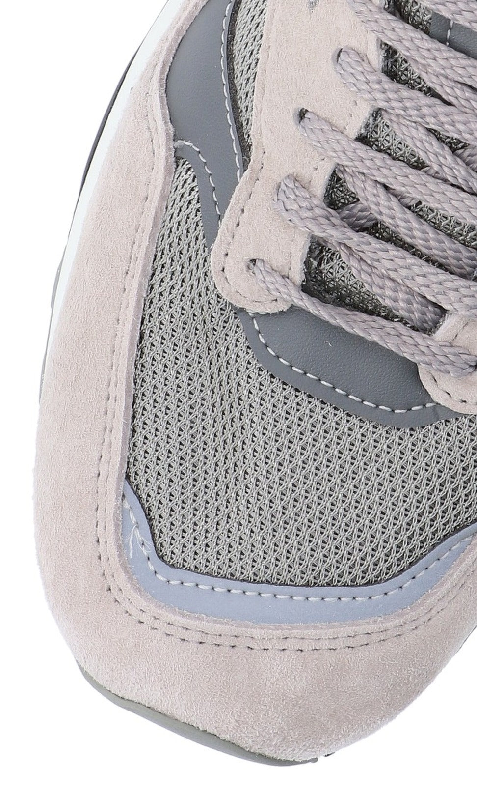 Suede And Mesh Low-Profile Grey Sneakers