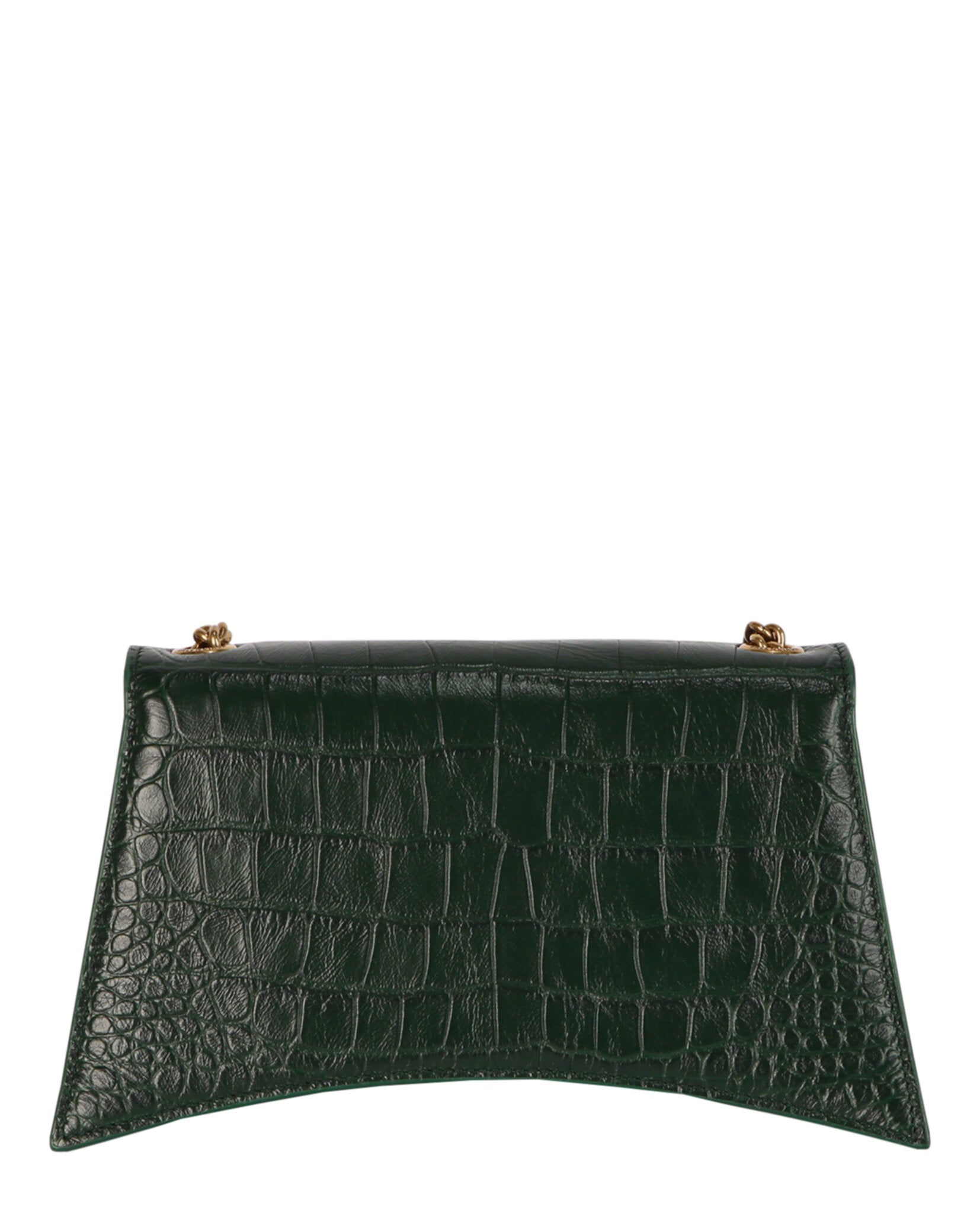 Xs Crocodile Embossed Crush Chain Shoulder Bag