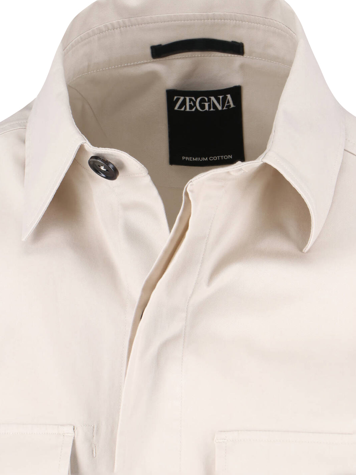 White Cotton-Blend Curved Hem Casual Shirt