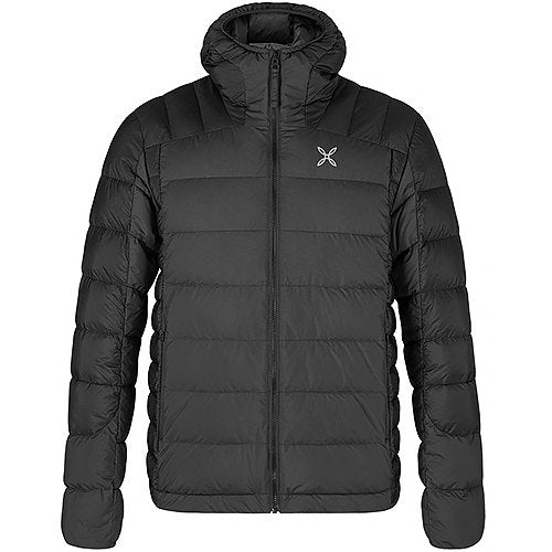 Padded Black Down Jacket With Minimalist Design And High Collar