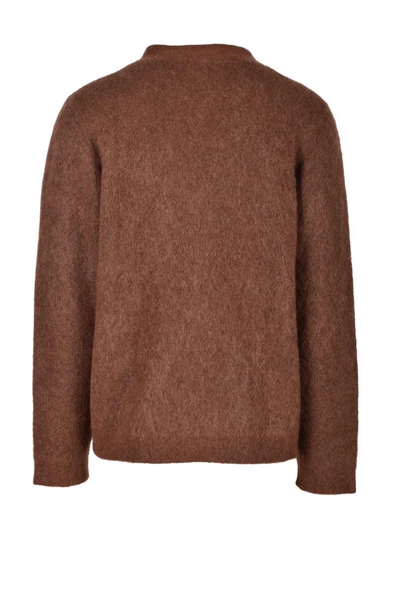 Mohair Nylon Elastane Cardigan - Brown
