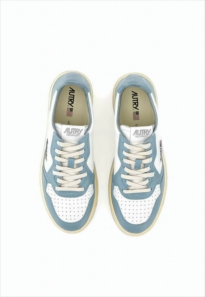 Autry Low-Top Sneakers with Smooth Leather Panels and Perforated Detailing