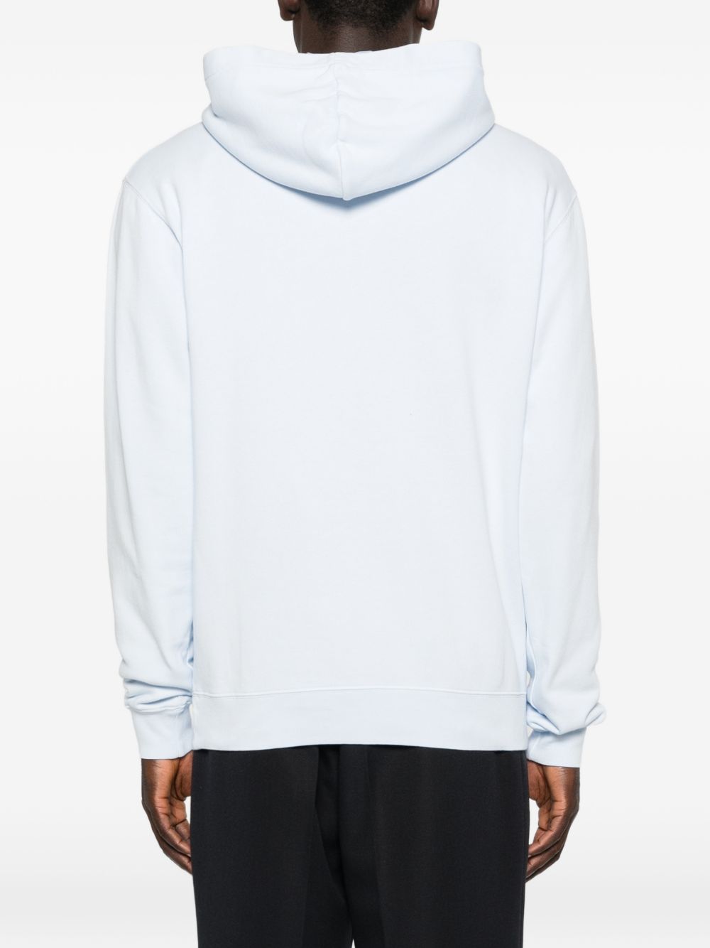 Light Blue Hoodie with Ribbed Trims