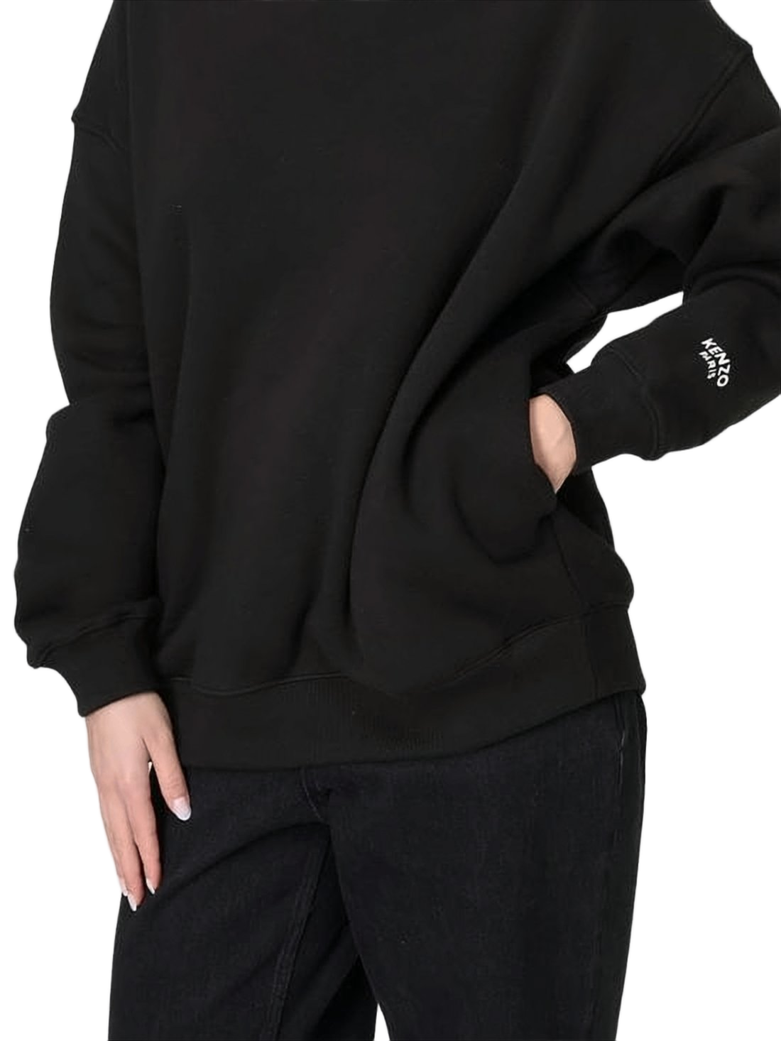 Black Oversized Hoodie with Drawstring