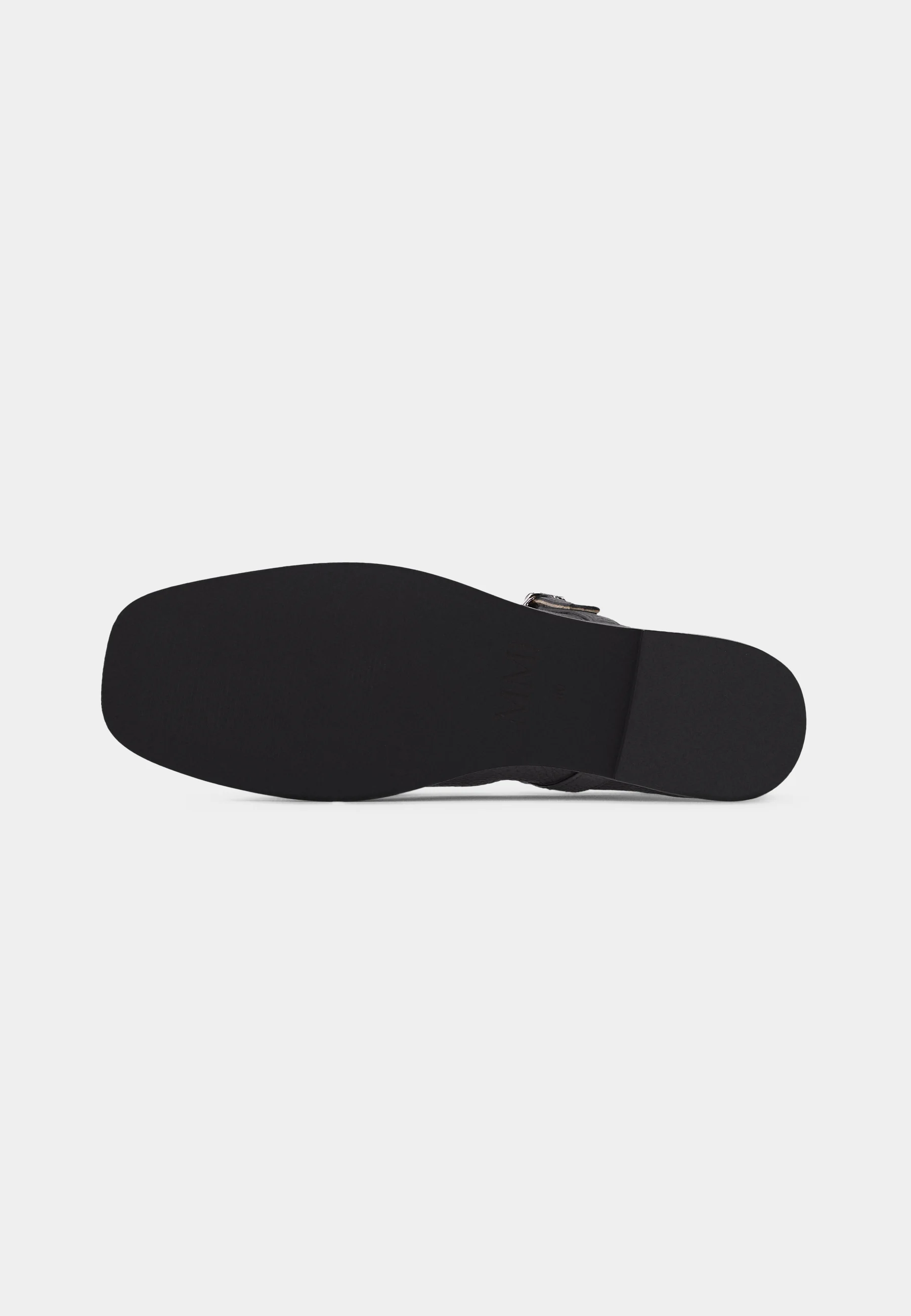 Black Bovine Leather Flat Shoes