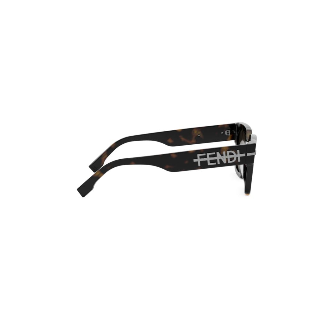 Fe40078i Bold Rectangular Tortoiseshell Sunglasses