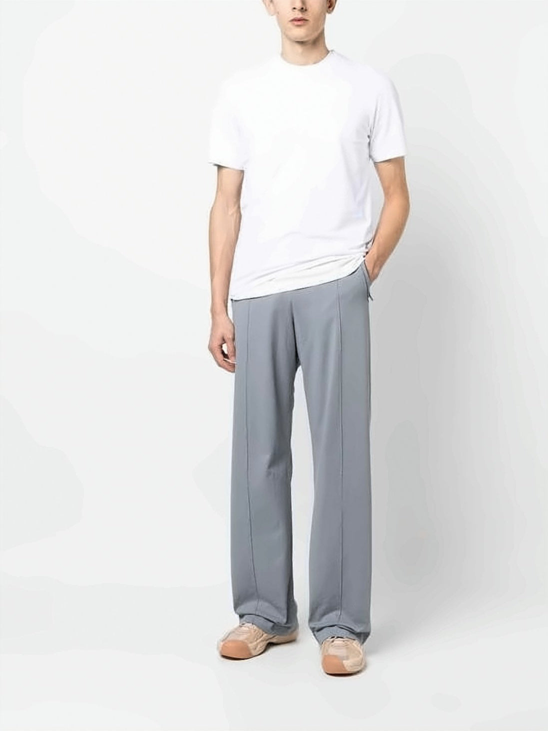 Minimalist Off-White Cotton Crew Neck T-Shirt