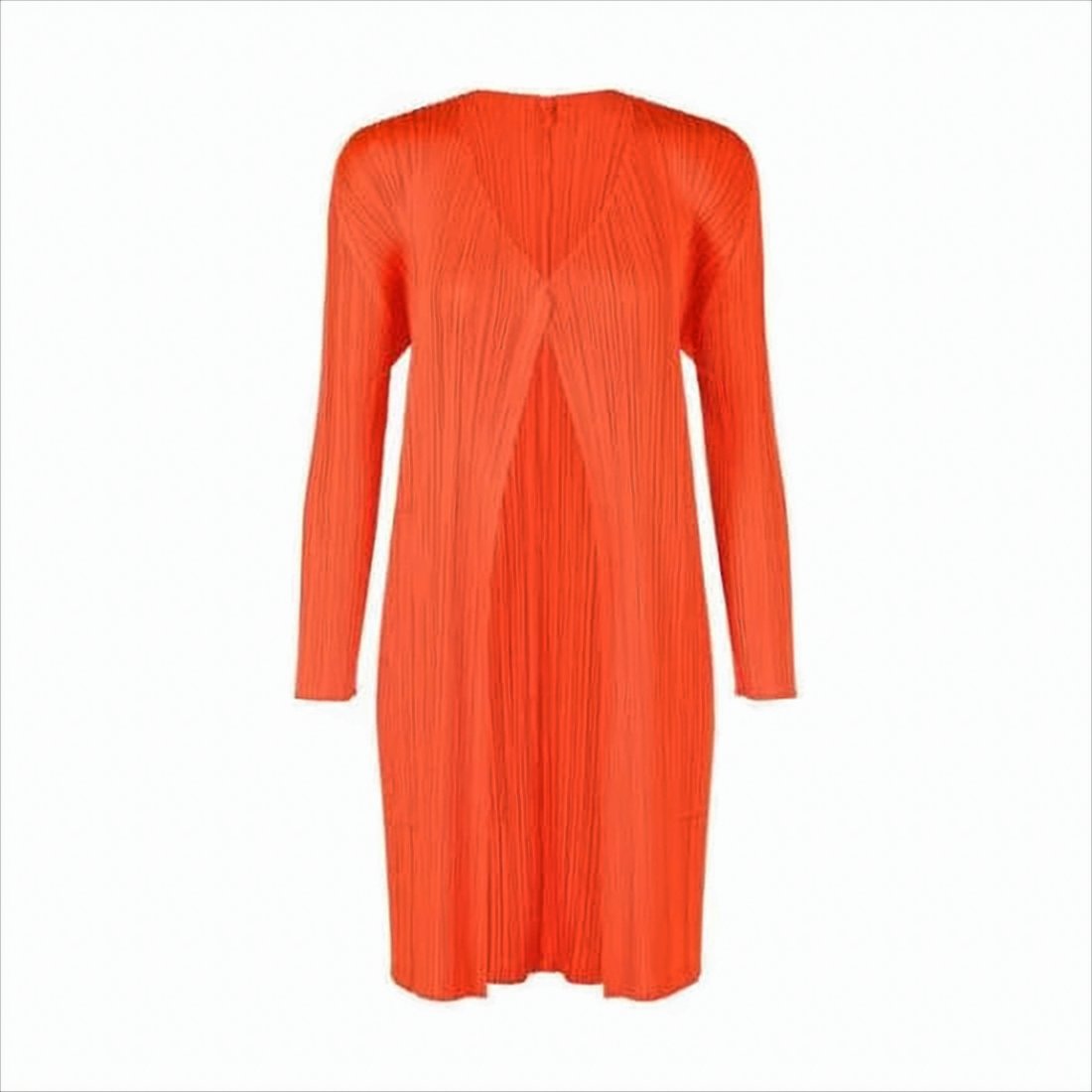 Pleated Texture Long-Sleeved Cardigan with V-Neckline