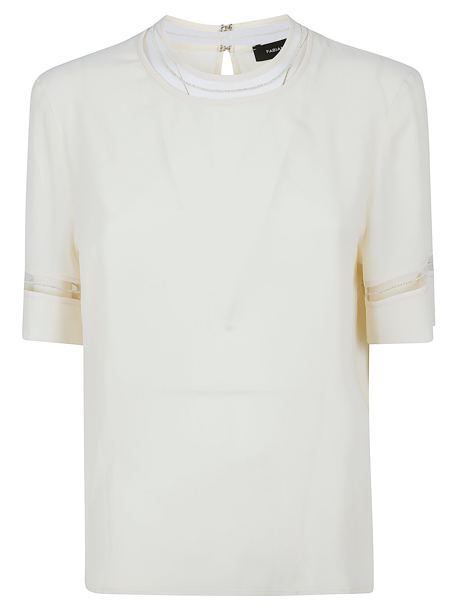 Short-Sleeved Top in Washed Crepe de Chine
