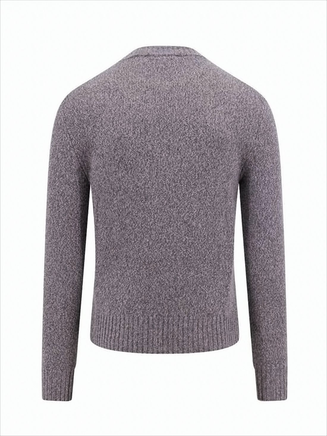 Textured Knit Cashmere-Wool Sweater with Heart Detail