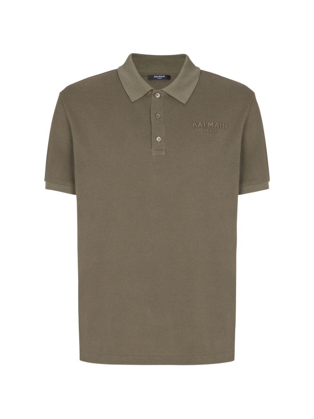 Muted Olive Embroidered Logo Short Polo