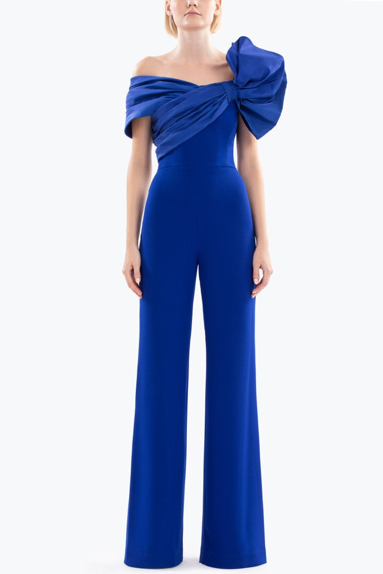 Draped Bow Jumpsuit