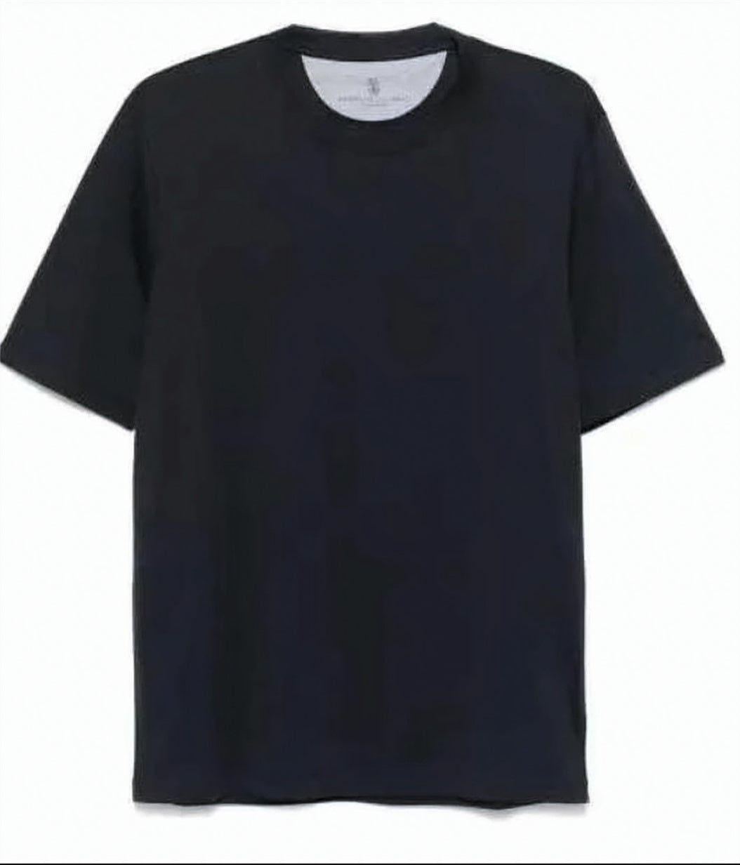 Smooth Textured Black Crew Neck T-Shirt