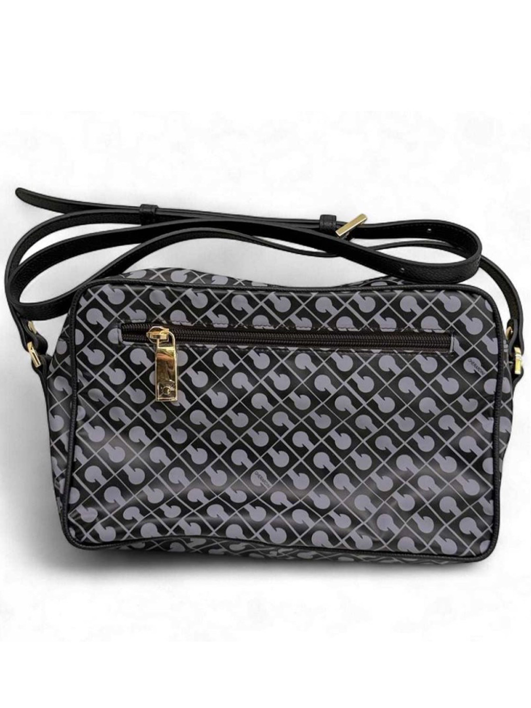 Dark/Light Geometric Pattern Leather Camera Bag