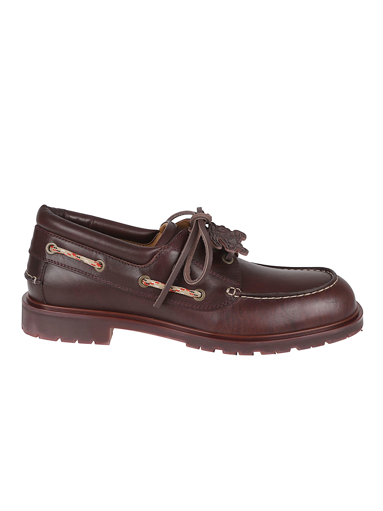 Moccasin-Style Dark Brown Calf Grain Leather Loafers