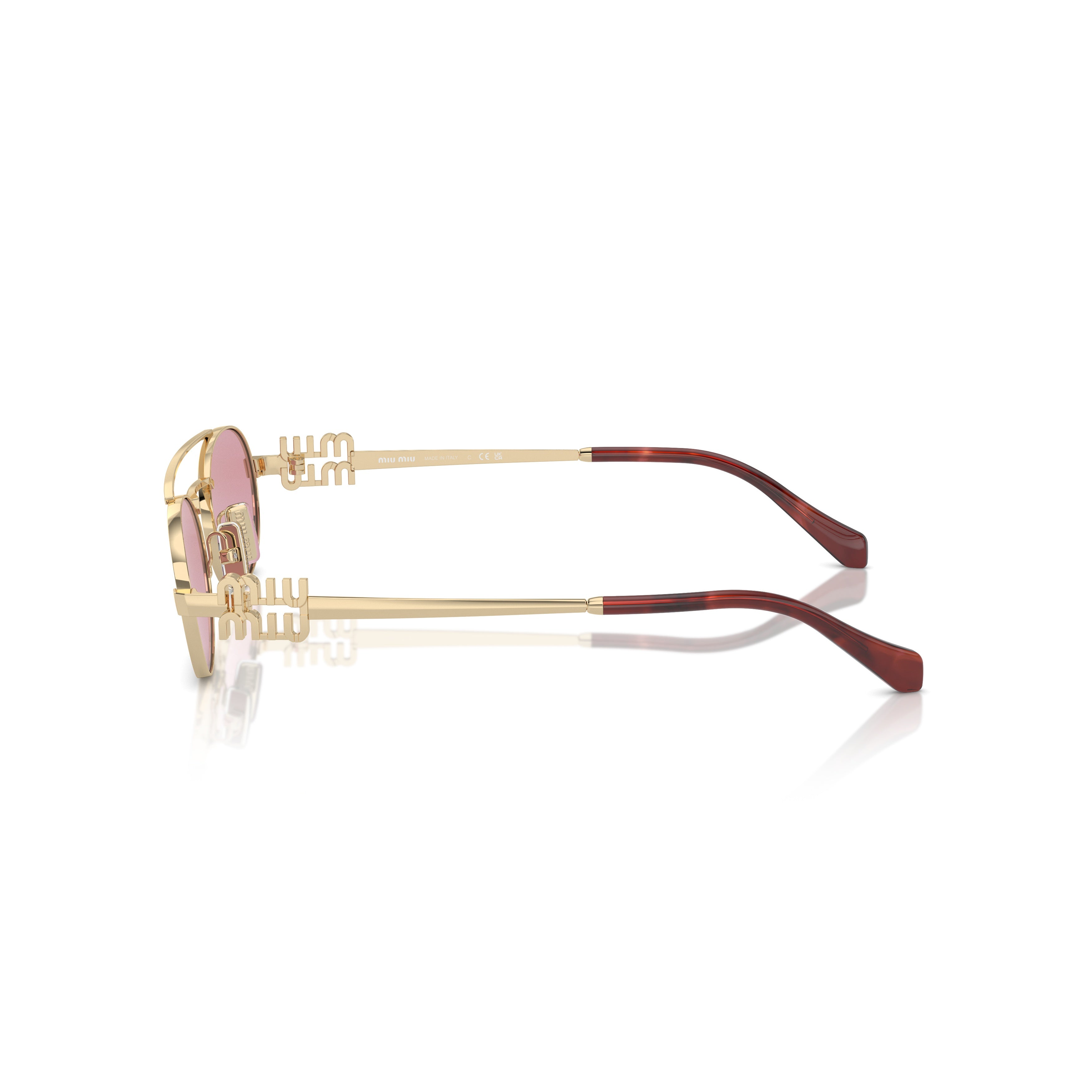 0mu 54zs Gold Metal Oval Sunglasses