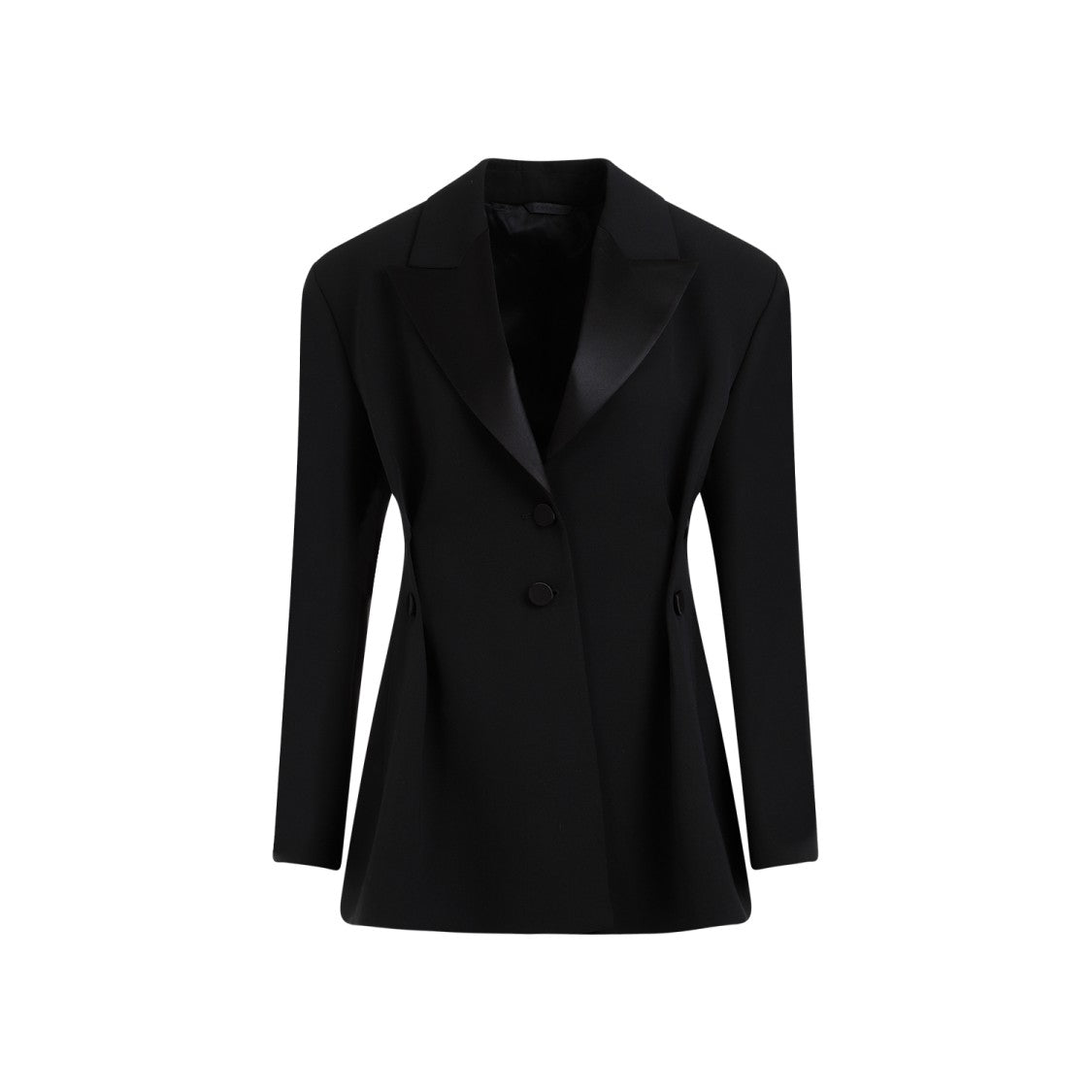 Buttoned Black Virgin Wool Jacket