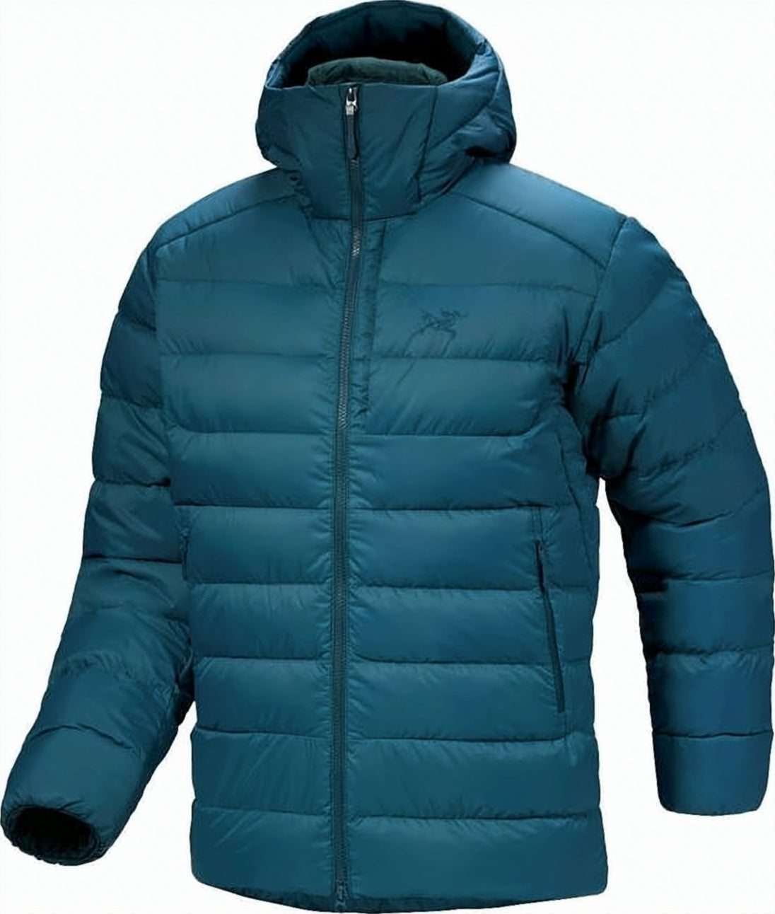 Black Quilted Hooded Horizontal Stitching Jacket
