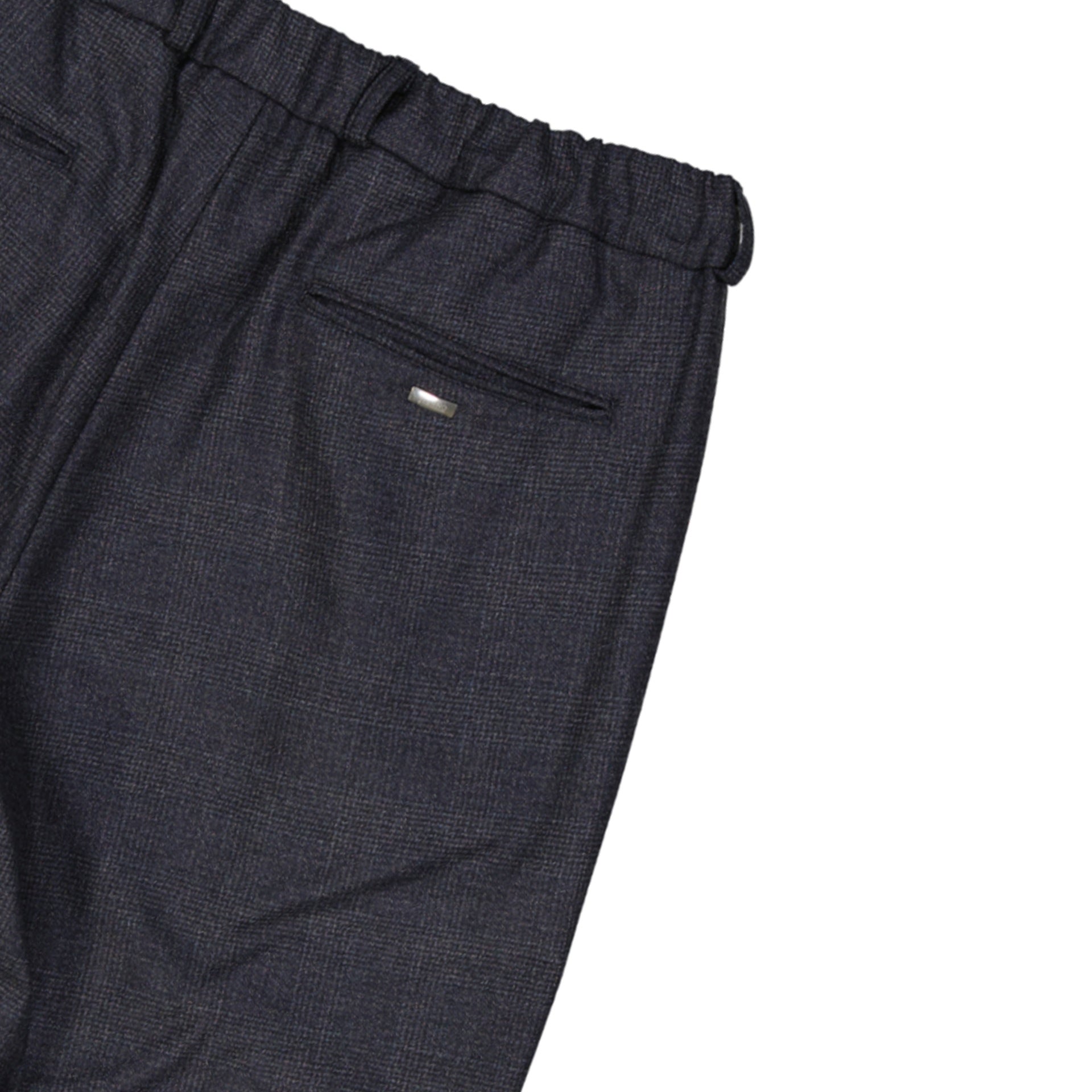 Textured Grey Wool Trousers With Drawstring Waist