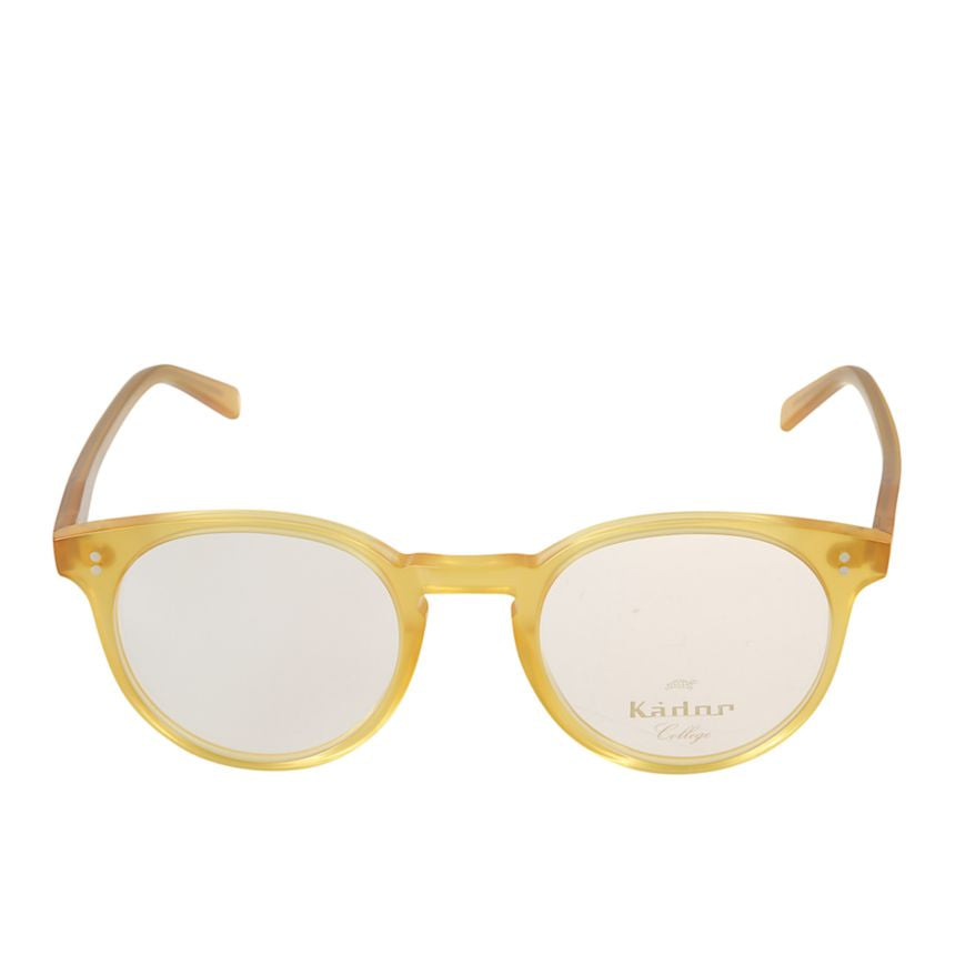 Chyli/N Translucent Amber-Yellow Rounded Eyeglasses with Keyhole Bridge