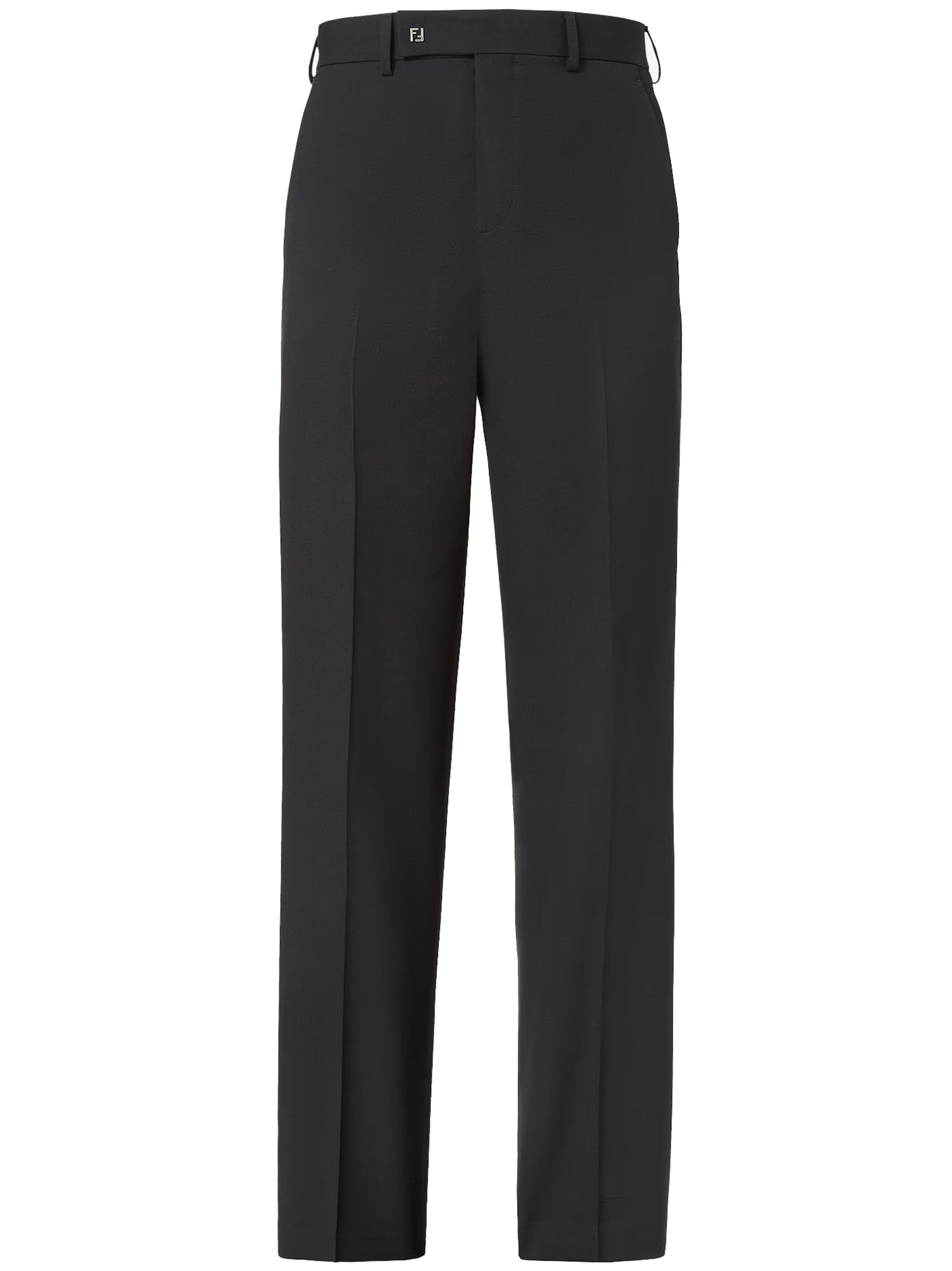 Classic Tailored Black Wool Straight Trousers