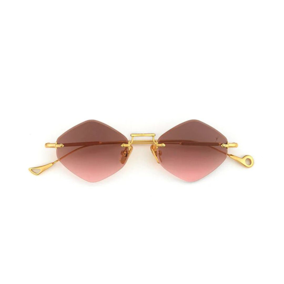 Empire C.4-44 Geometric Lens Rimless Sunglasses with Double Bar Bridge