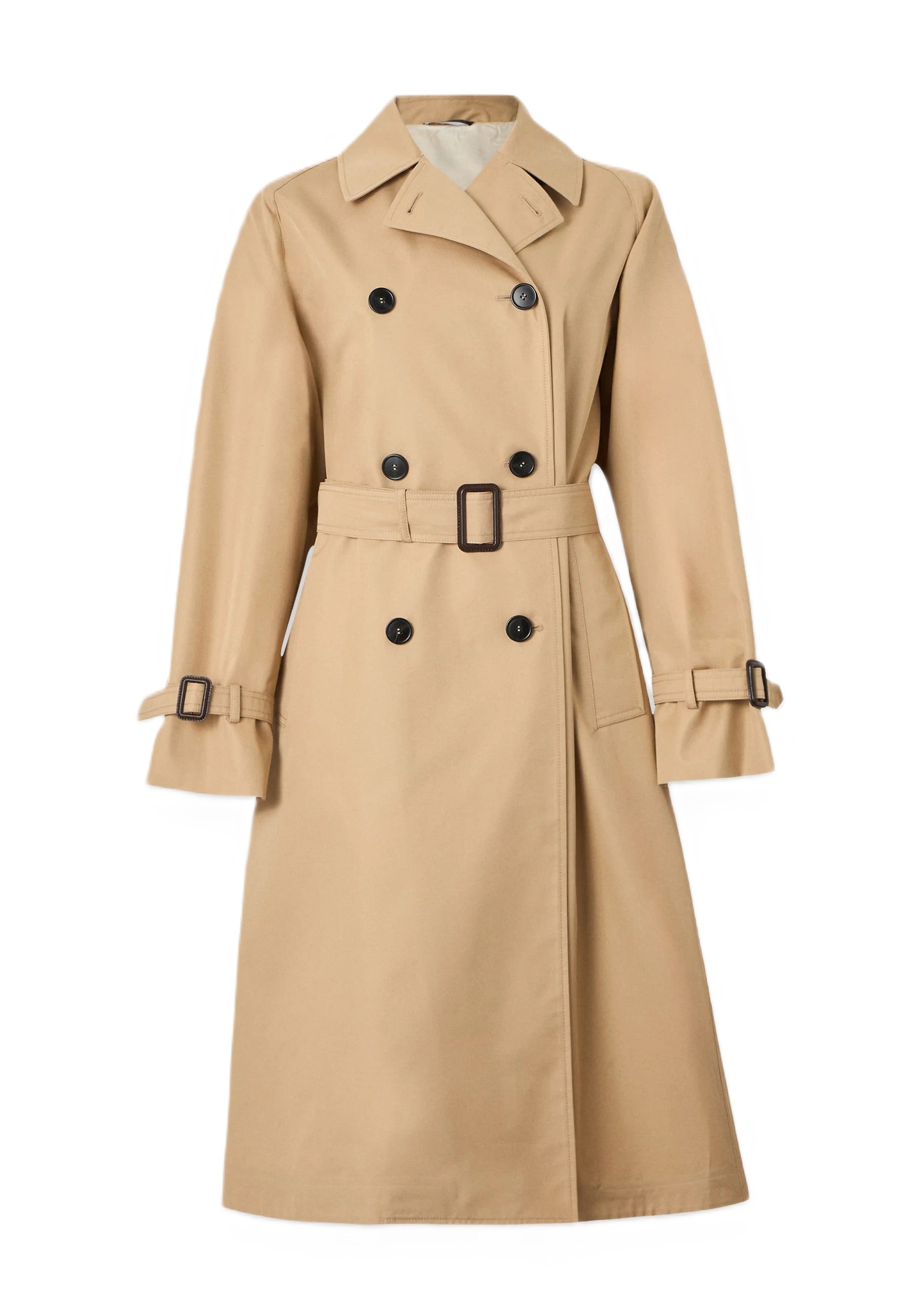 Beige Cotton Blend Trench Coat