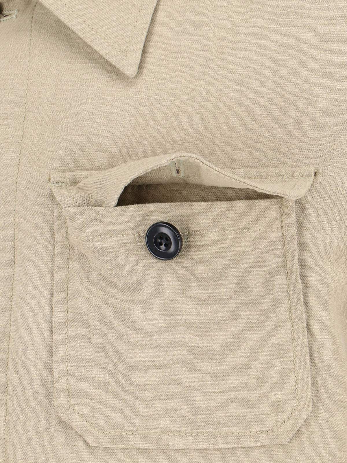 Minimalistic Beige Jacket With High Collar And Zipper Closure