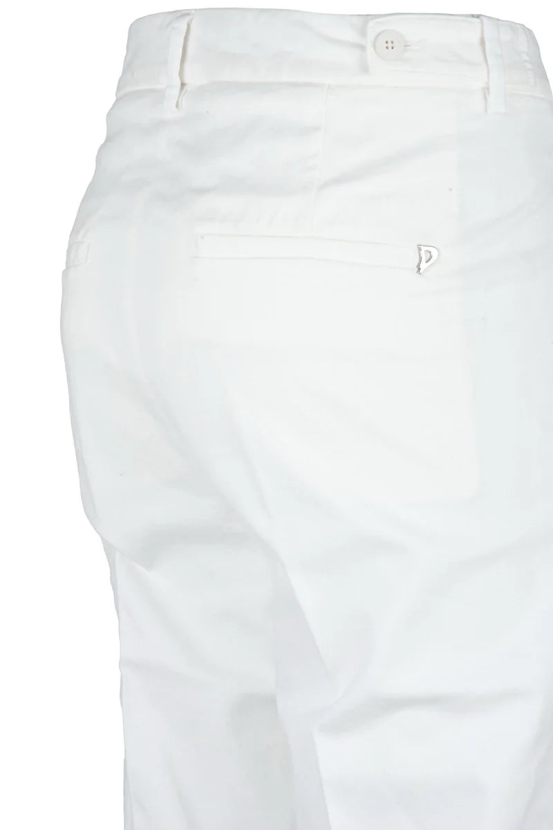 Ariel 27 Inches White Tapered Leg Trousers