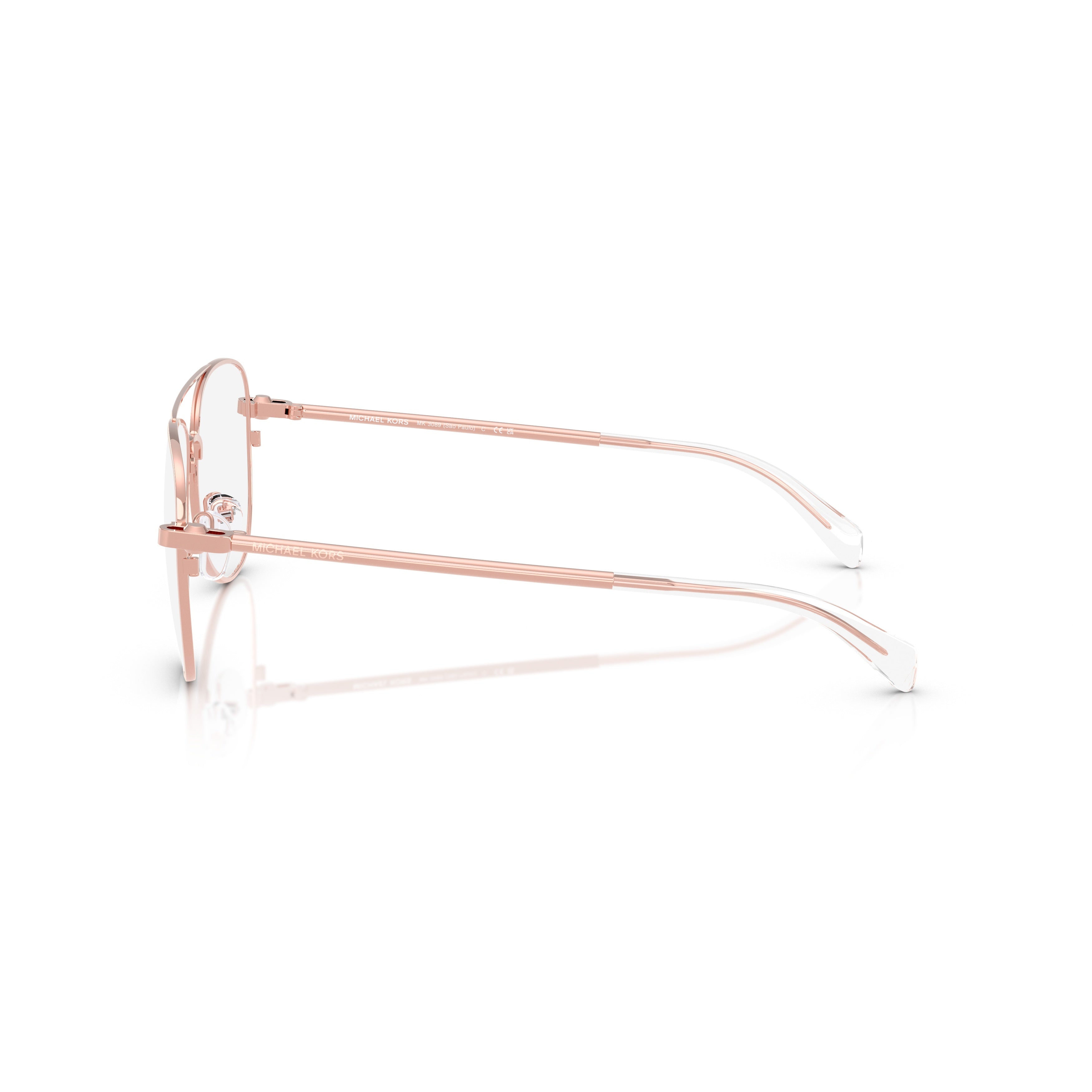 0mk3089 Aviator Metal Frame Sunglasses with Rose Gold Finish