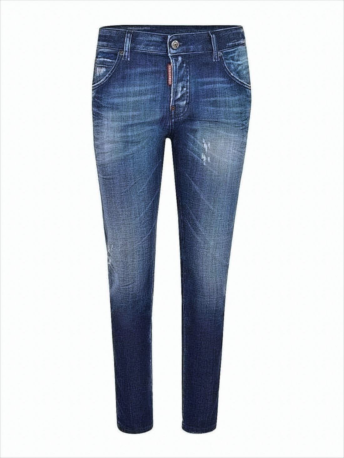 Slim-Fit Distressed Denim Pants