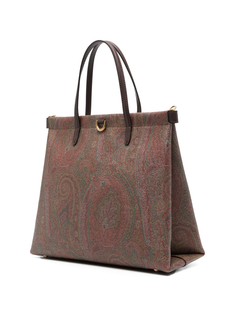 Structured Rectangular Bag With Paisley Jacquard Pattern