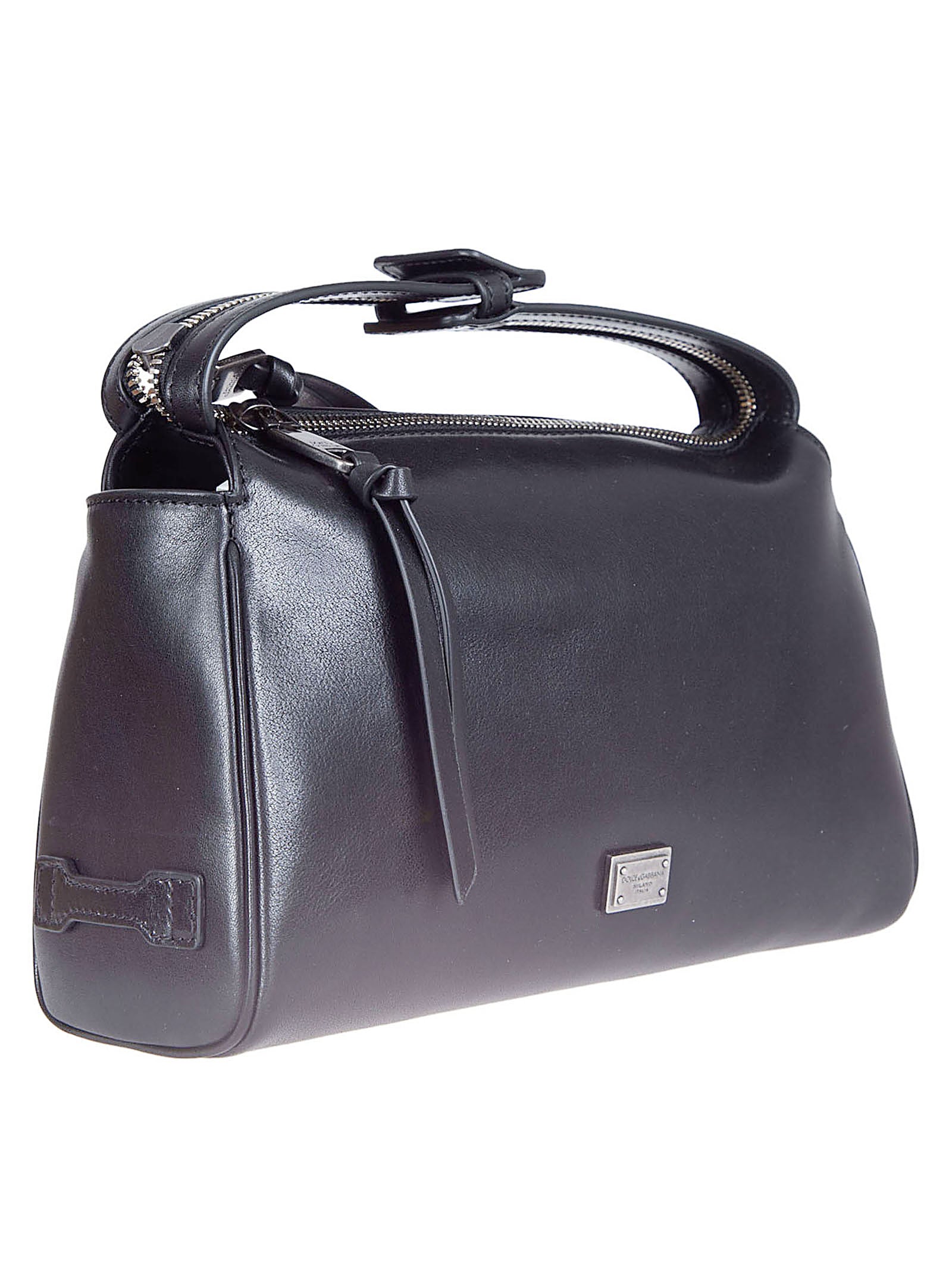 Shoulder Bag in Smooth Calf Leather with Removable Strap
