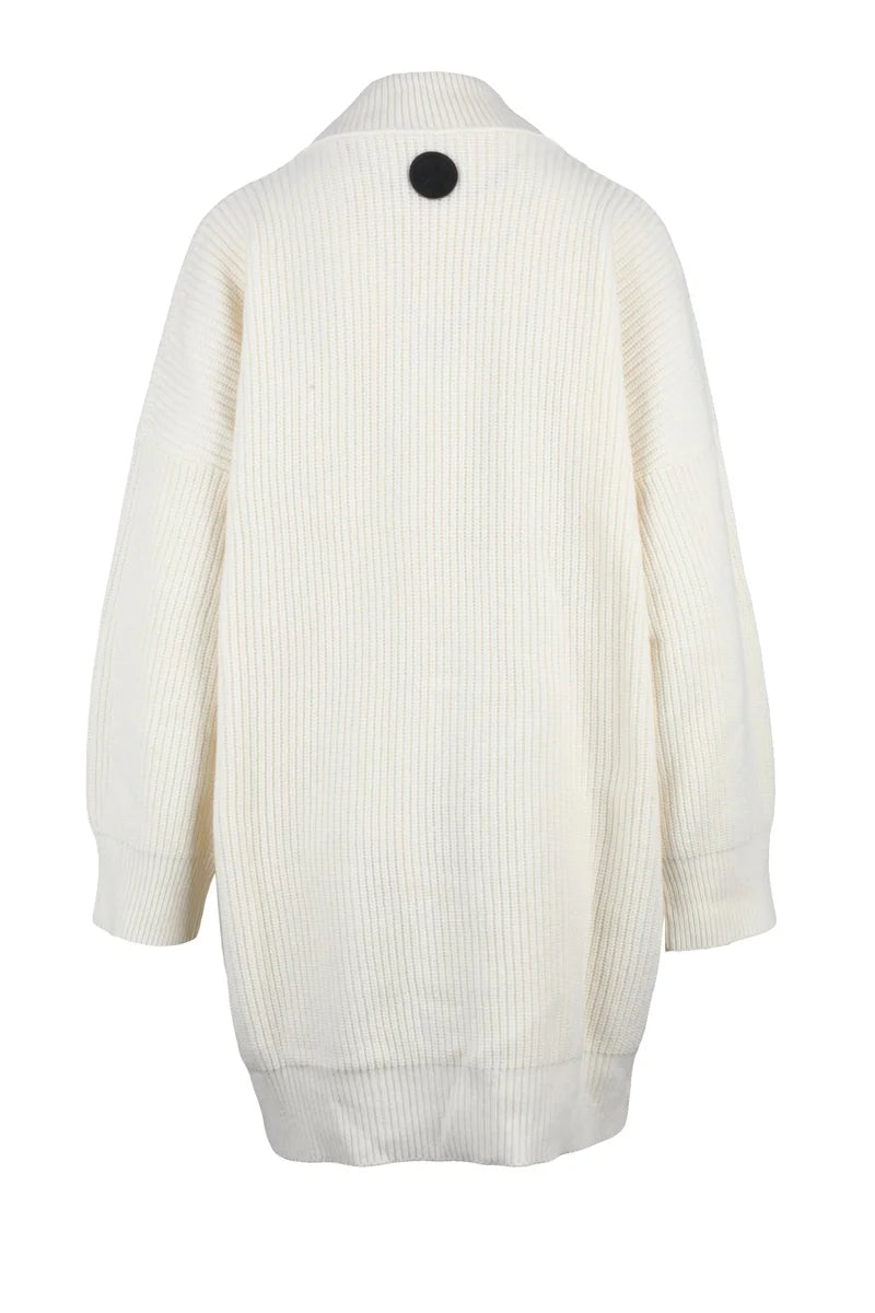Long Oversized Cardigan - White
