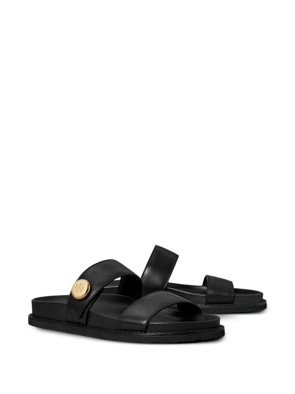 Black Leather Flats