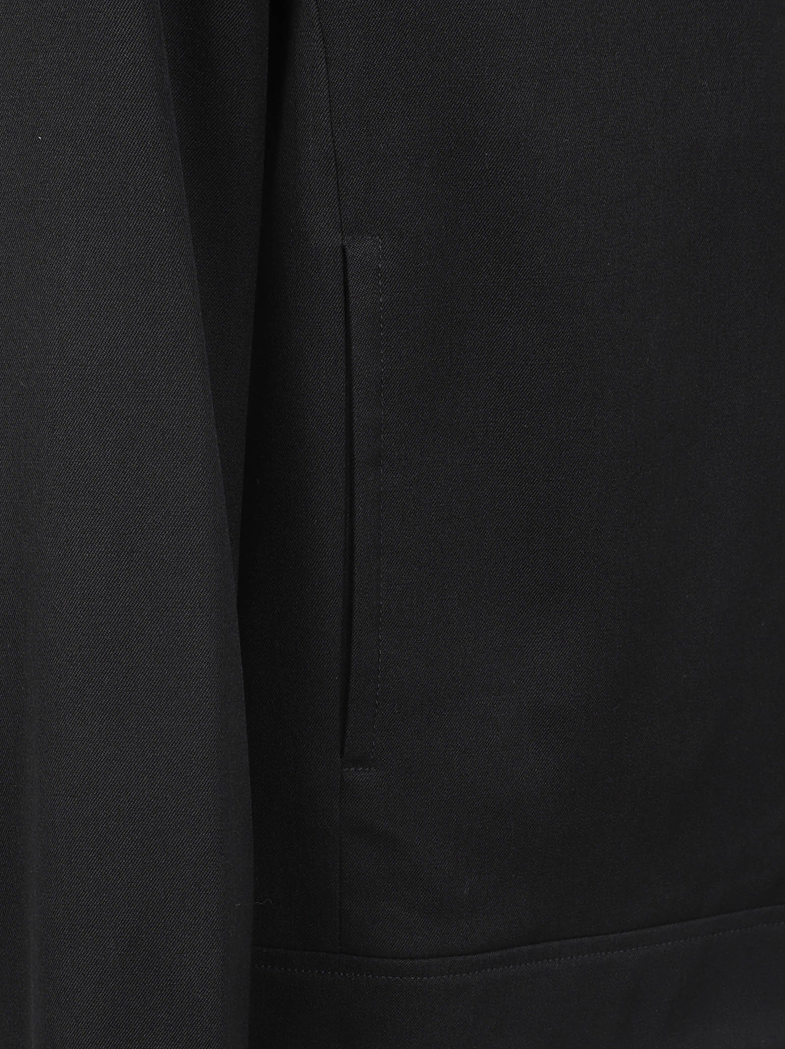 Virgin Wool Twill Jacket with Classic Collar and Double-slider Zip
