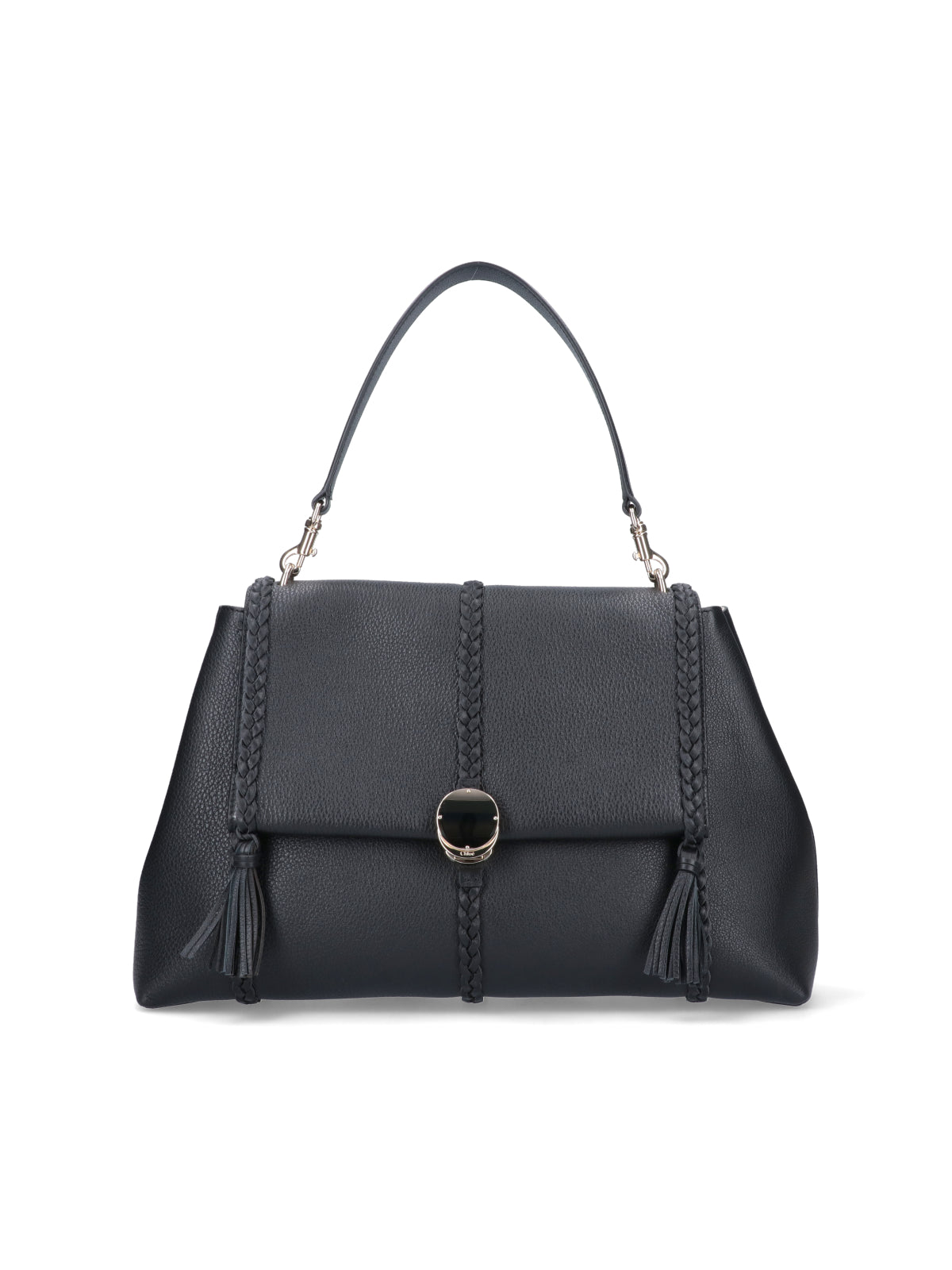 Black Penelope Large Hammered Leather Bag