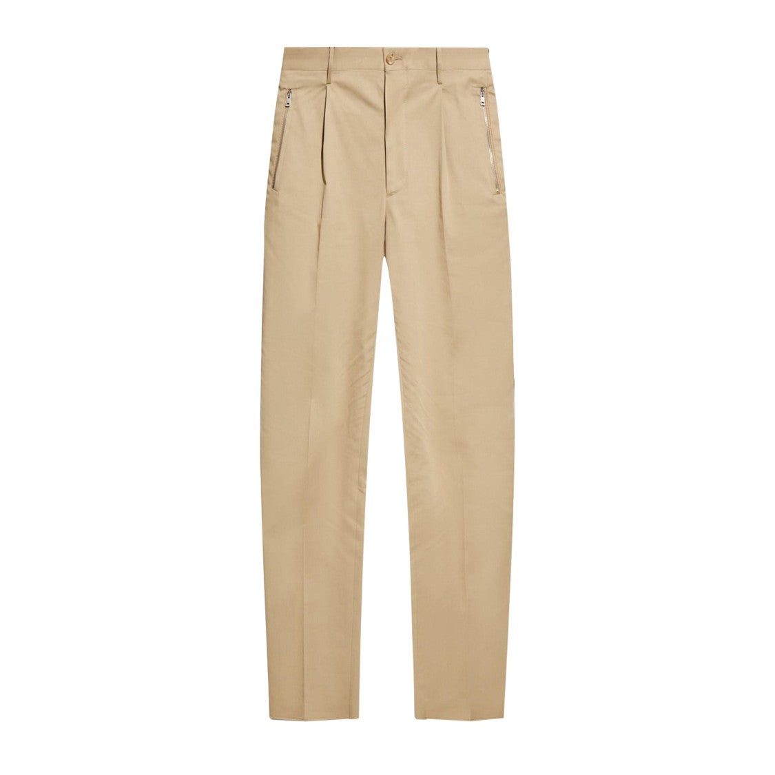 Tailored Carrot Leg Trousers With Zipped Pockets