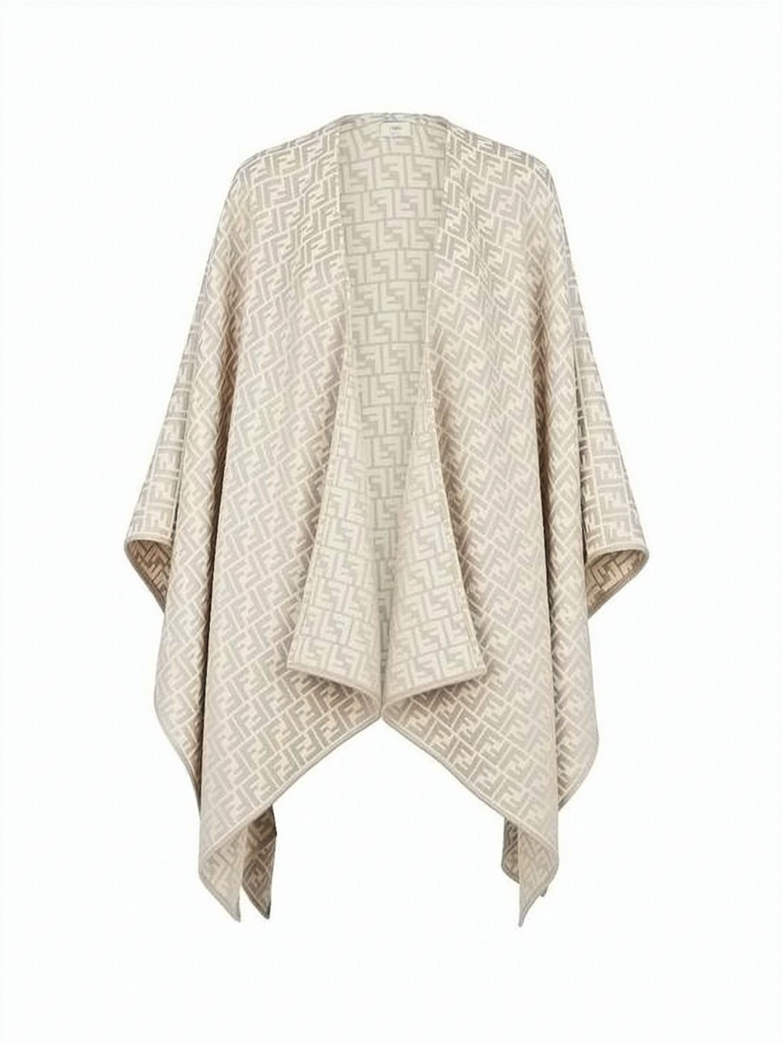 Geometric Pattern Wool-Silk Blend Scarf by Fendi