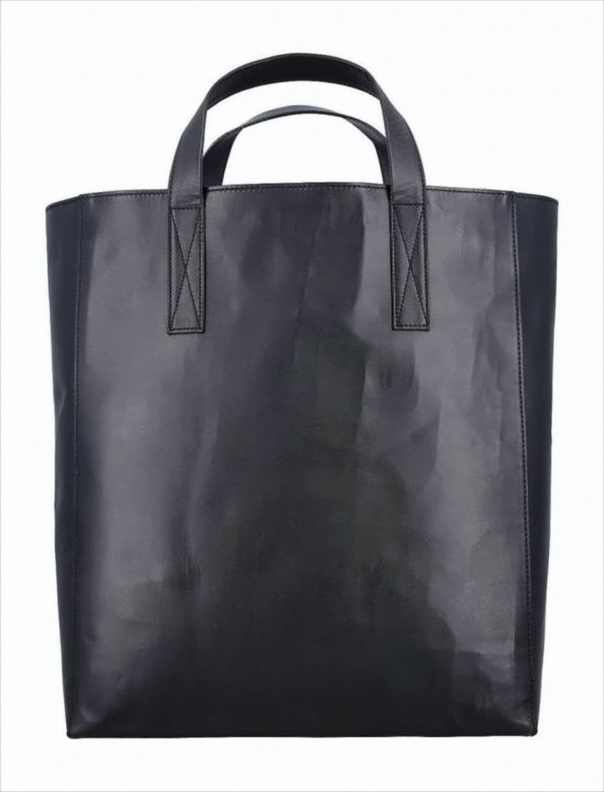 Smooth Cowhide Tote Bag with Sturdy Handles
