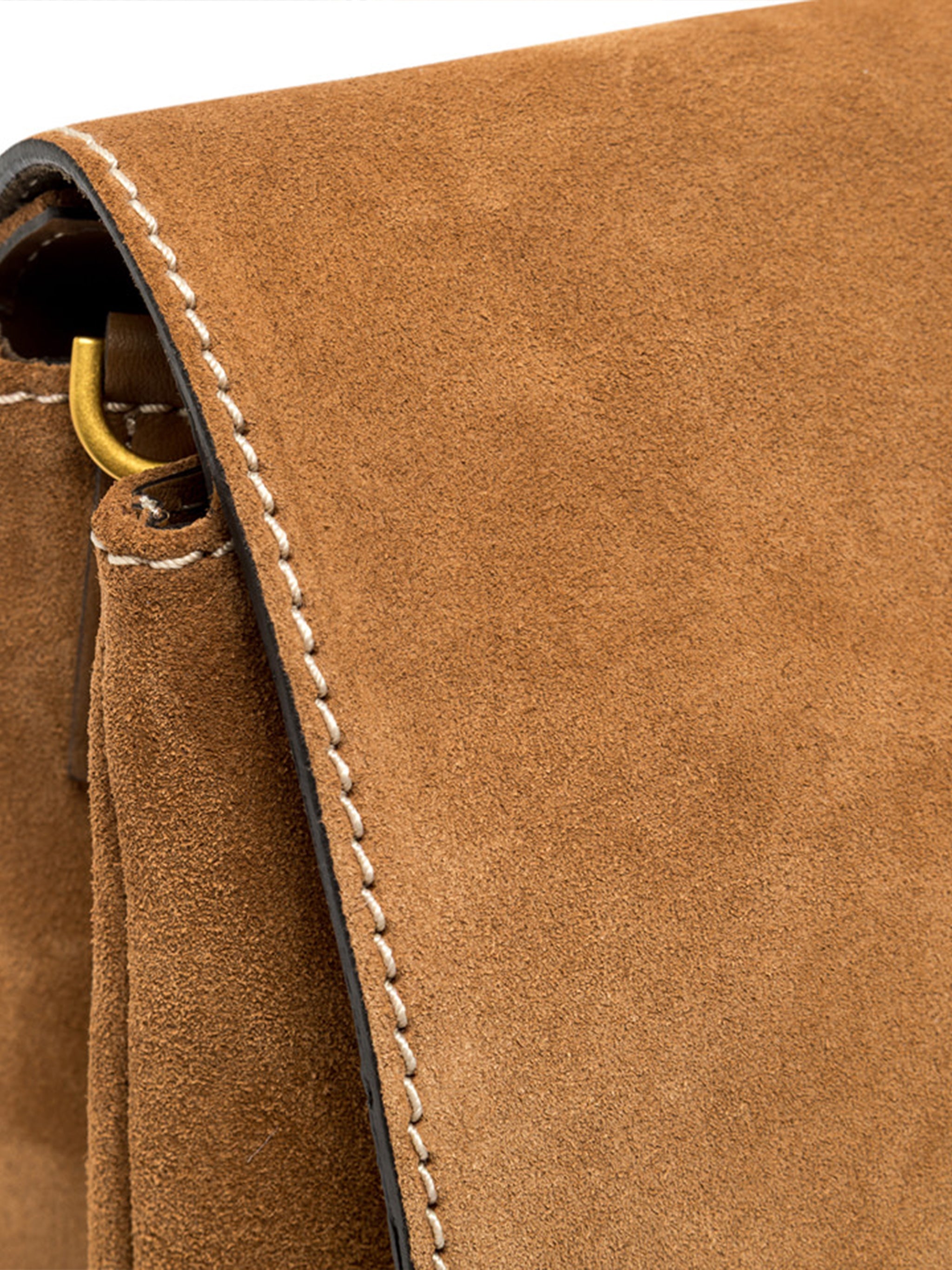Three Rich Brown Suede Clutch Bag