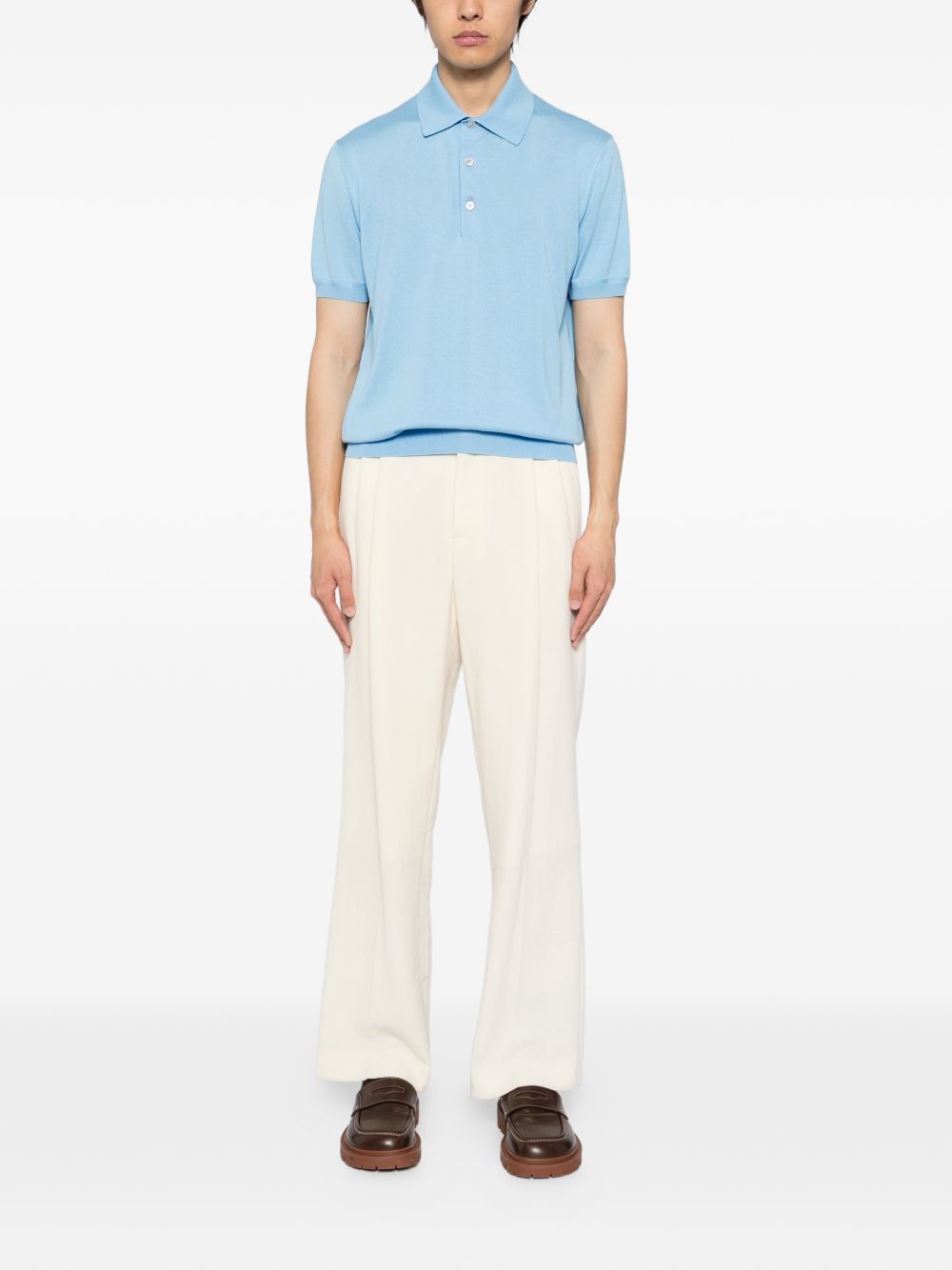 Short-Sleeve Light Blue Polo Shirt